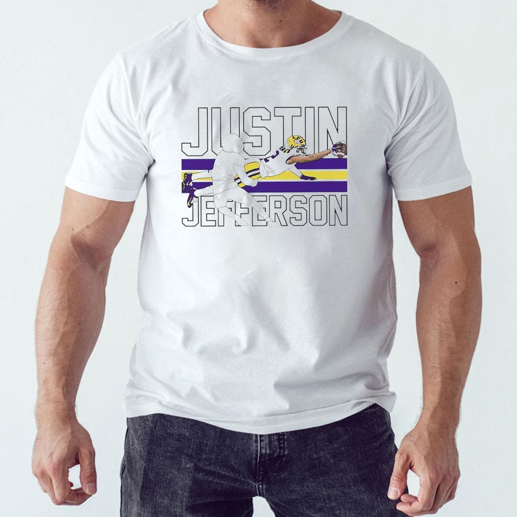 Justin Jefferson Player Action Pose Funny Shirt Long Sleeve Tee