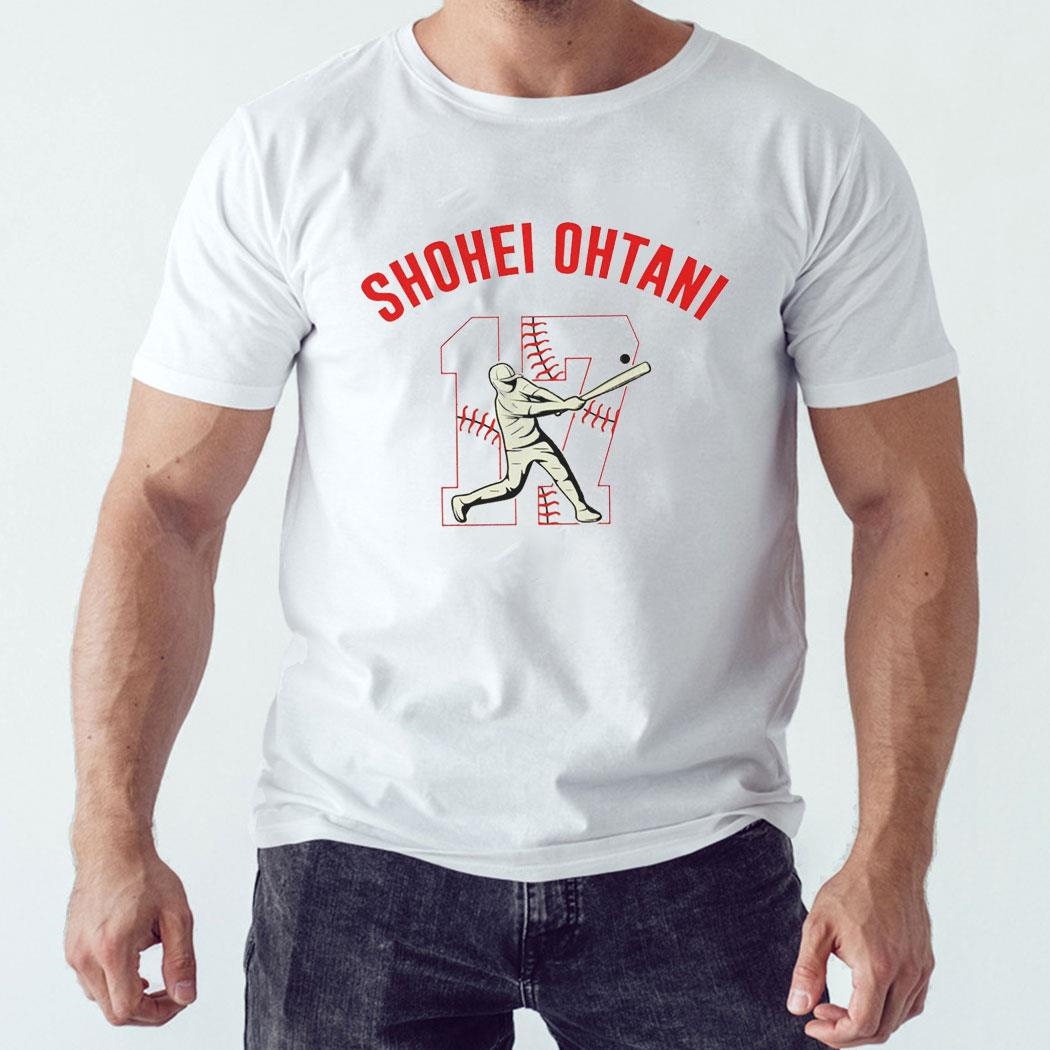 Shohei Ohtani Number 17 Player Lettering Logo Shirt Long Sleeve Tee Shohei Ohtani Number 17 Player Lettering Logo Shirt Long Sleeve Tee