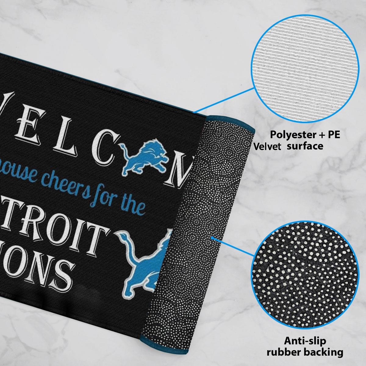 Welcome This House Cheers For The Detroit Lions Doormat