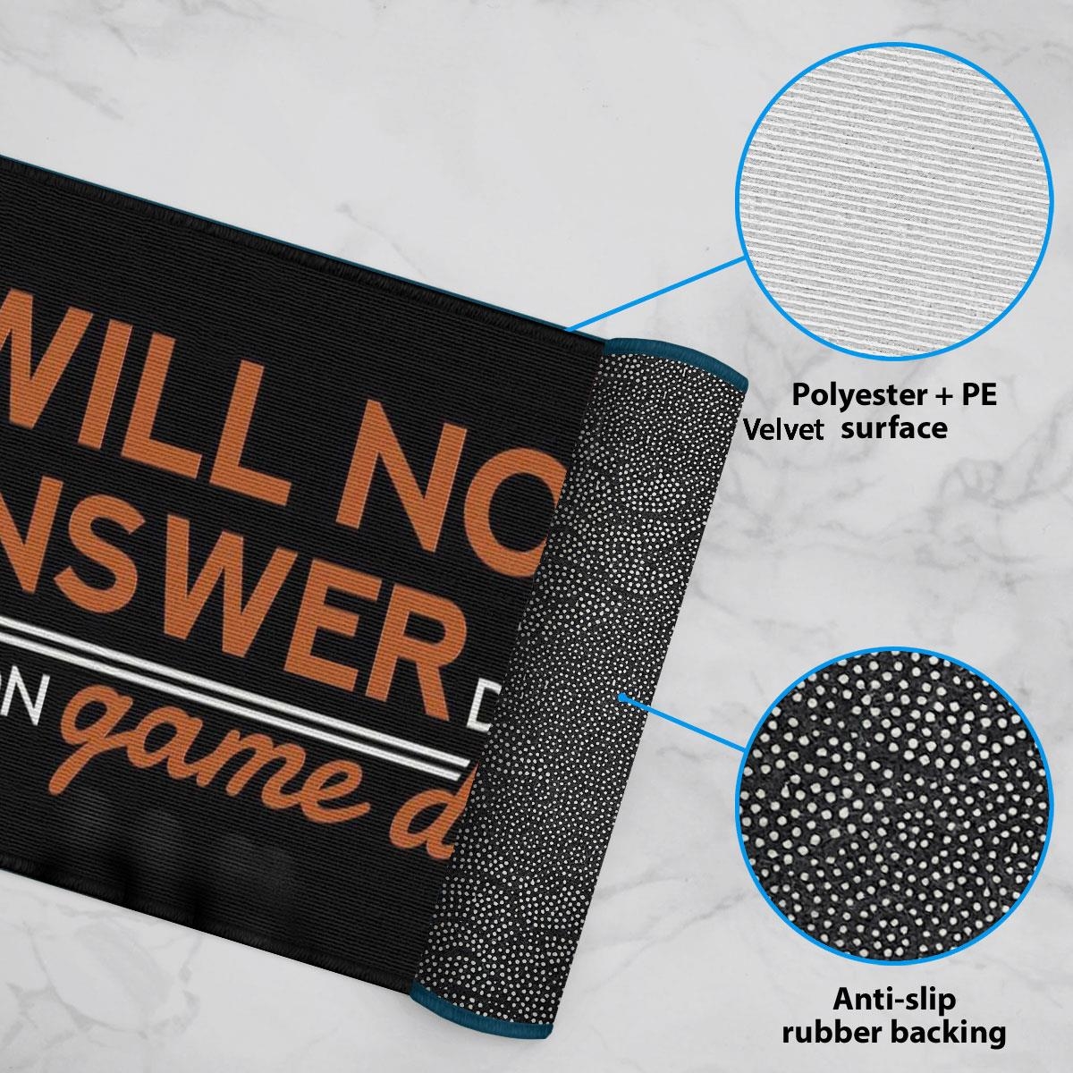 Will Not Answer The Door Longhorns On Game Day Doormat