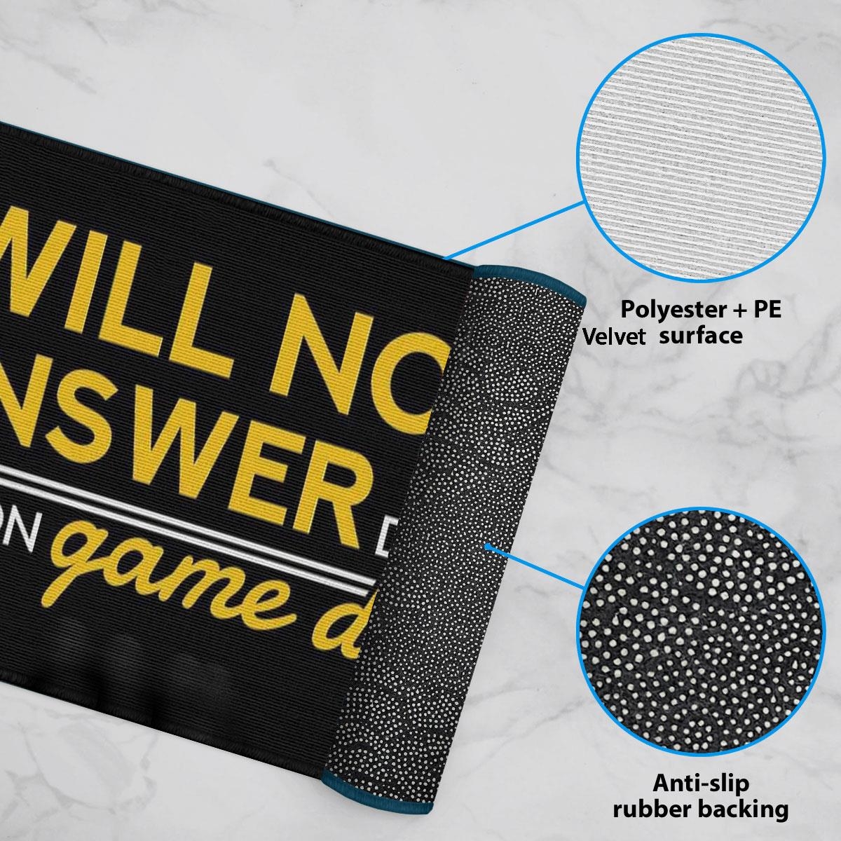 Will Not Answer The Door Michigan On Game Day Doormat