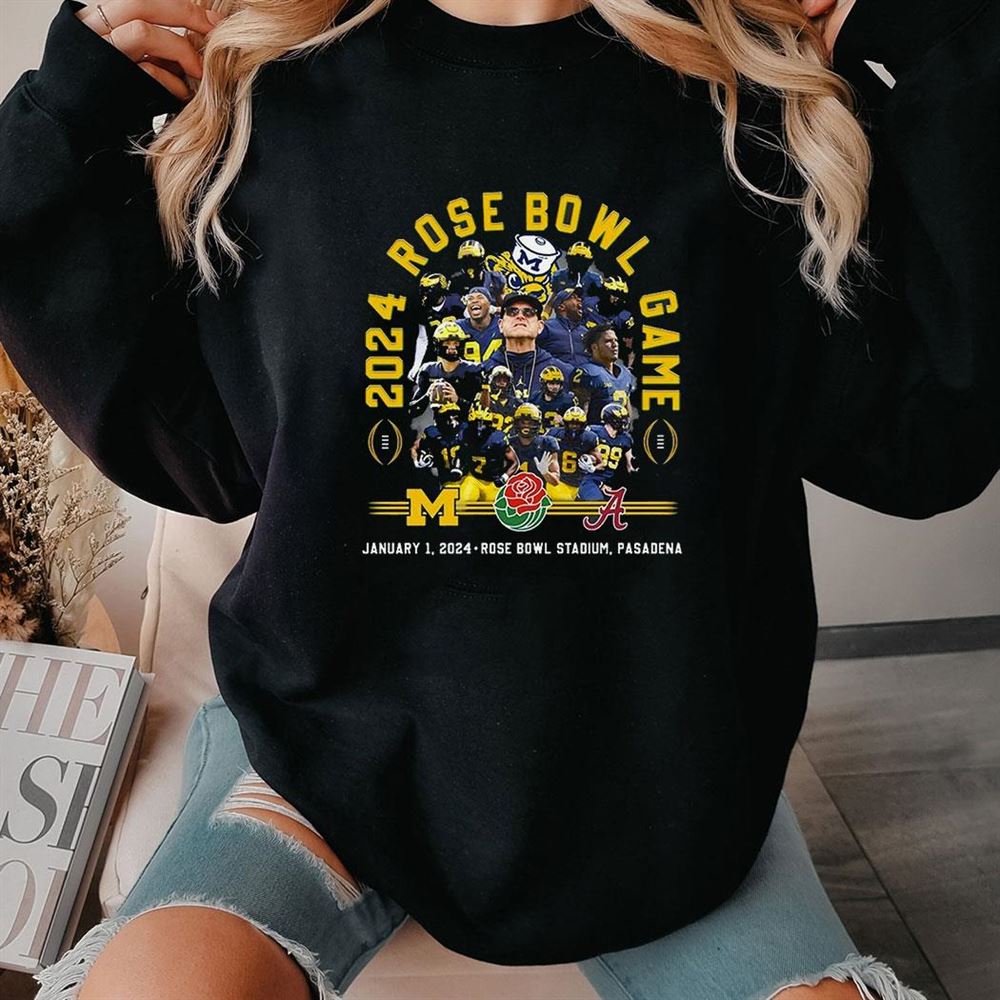 2024 Rose Bowl Michigan Wolverines Vs Alabama Crimson Tide 2024 Rose Bowl Stadium Pasadena T-shirt Hoodie