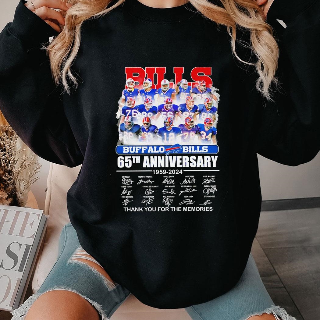 Buffalo Bills Football 65th Anniversary 1959-2024 Signatures Shirt