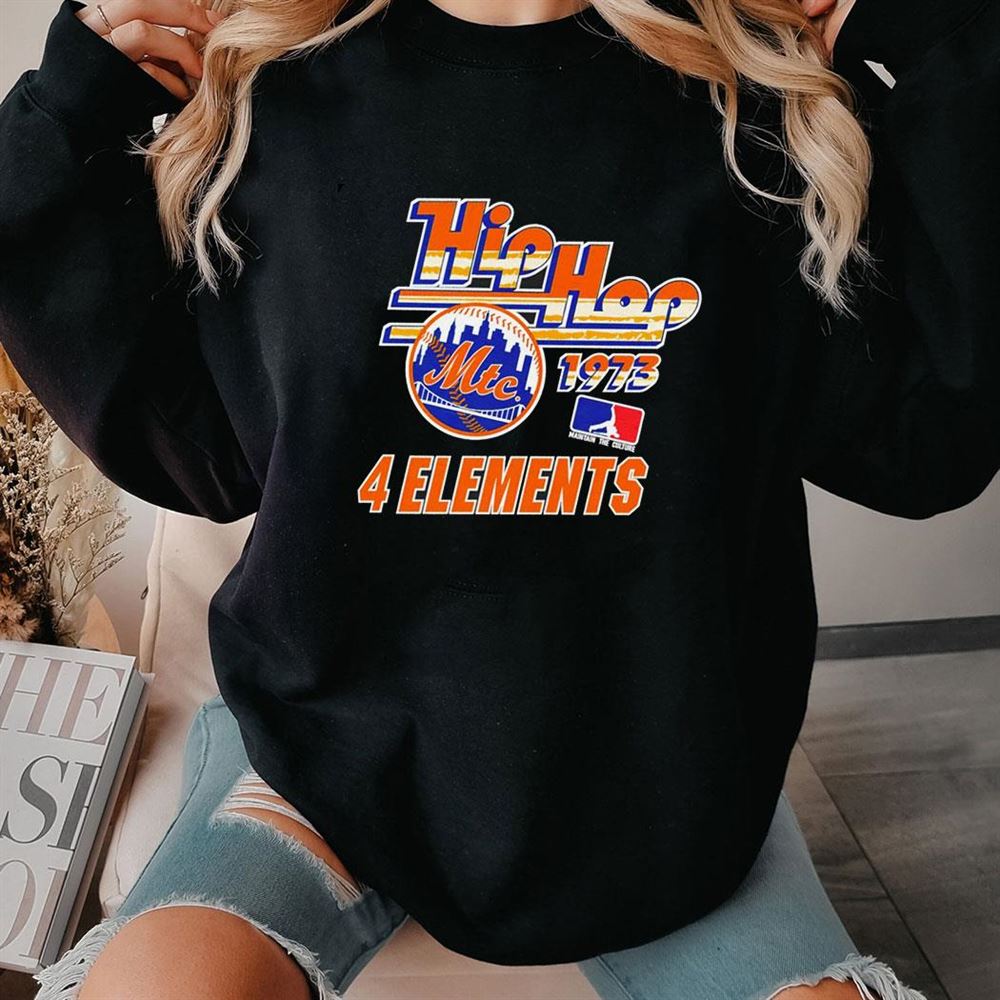 Hip Hop 1973 New York Mets Baseball 4 Elements Skyline Logo Shirt Hoodie