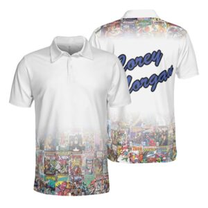 Marvel 80s covers bowling polo shirt