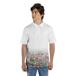 Polo Shirt front Marvel 80s covers bowling polo shirt
