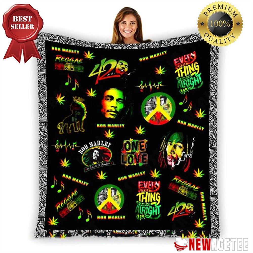 Bob Marley One Lone Reggae Canabis Quilt Fleece Blanket Bob Marley One Lone Reggae Canabis Quilt Fleece Blanket