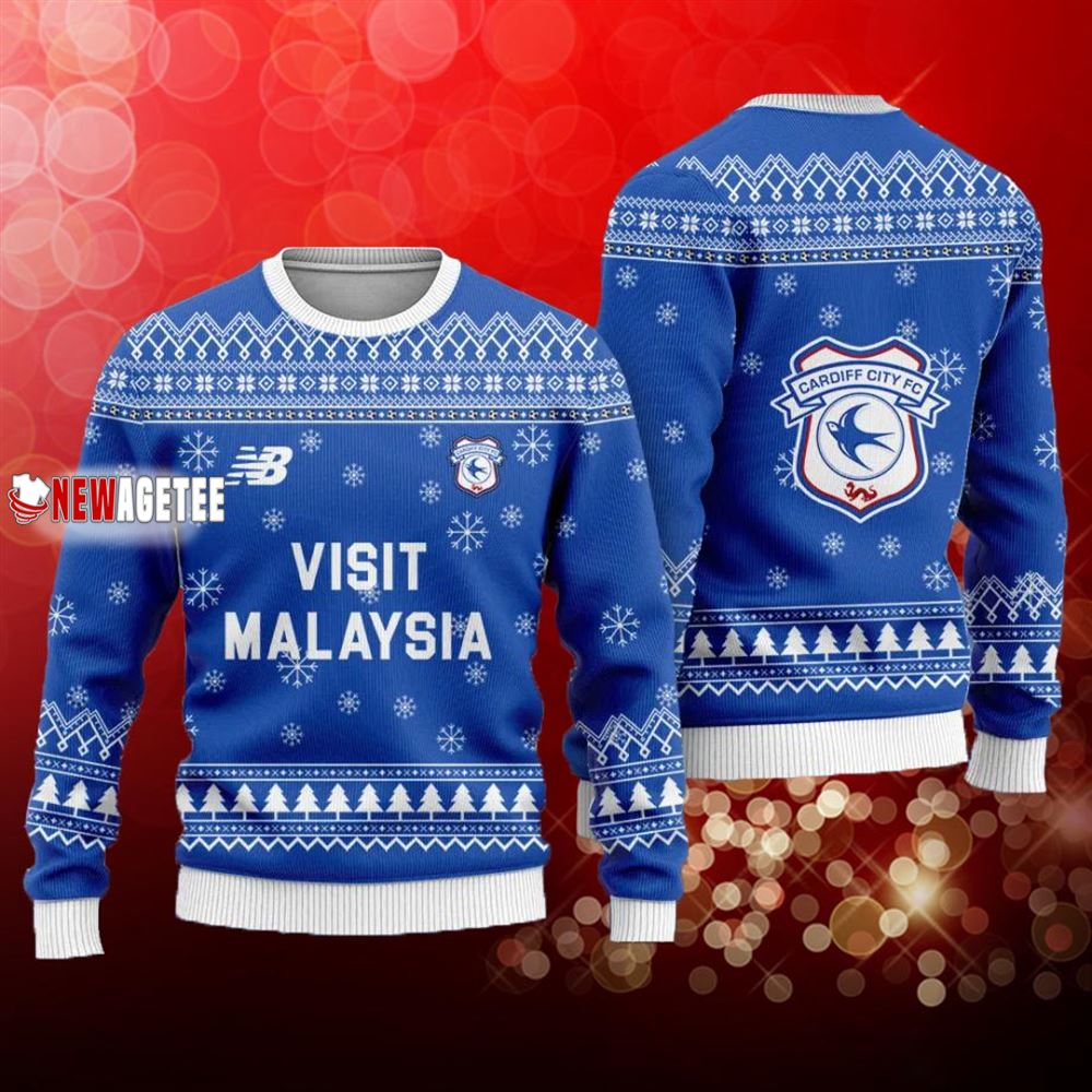Cardiff City Fc Christmas Ugly Sweater Cardiff City Fc Christmas Ugly Sweater