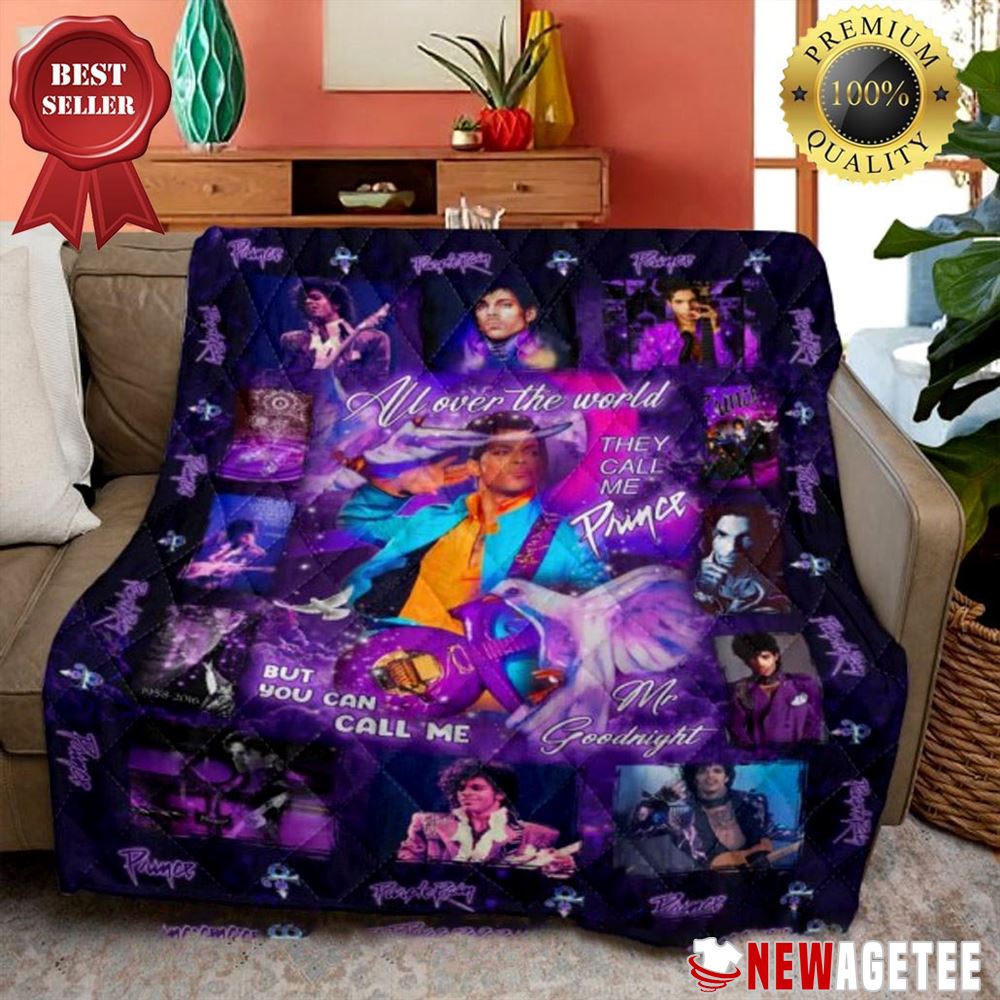 Prince Rogers Nelson All Over The World Quilt Fleece Blanket