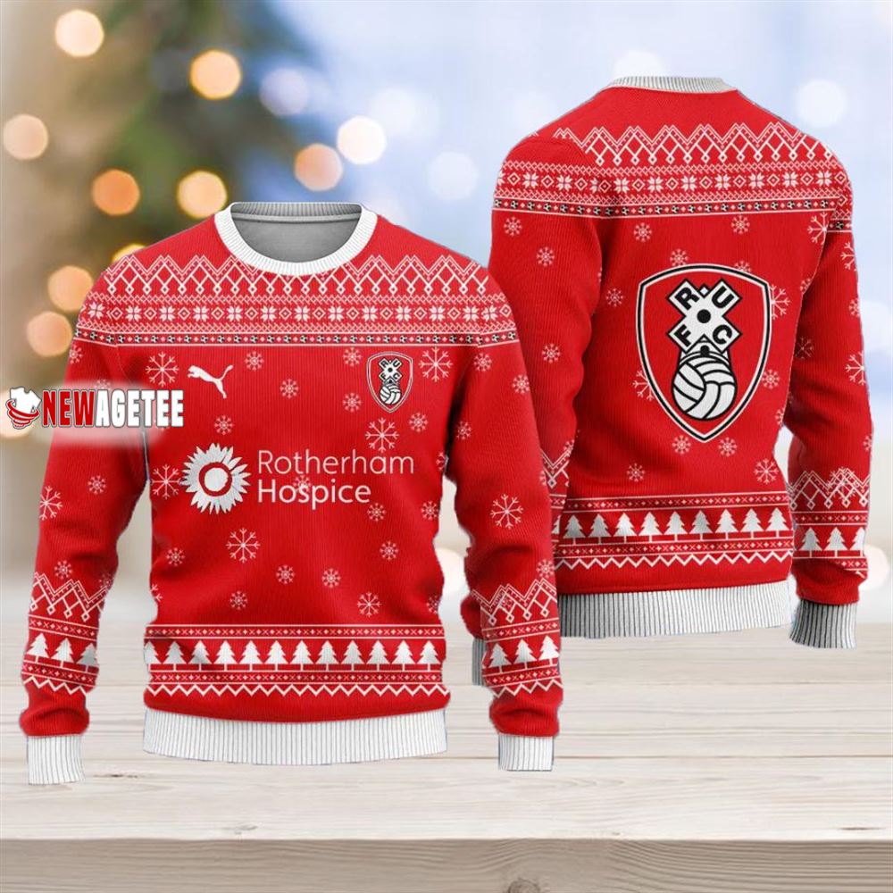 Rotherham United Fc Christmas Ugly Sweater Rotherham United Fc Christmas Ugly Sweater