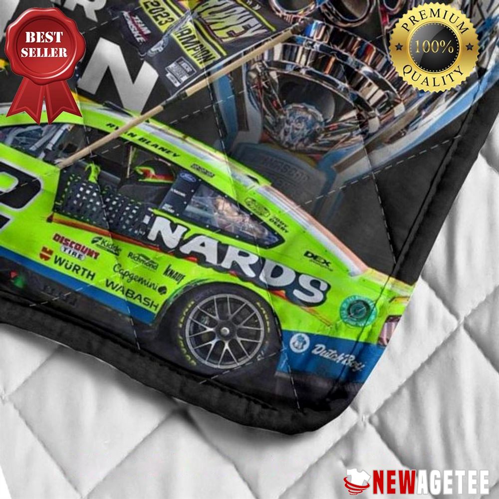 Ryan Blaney X Team Penske 2023 Nascar Champion Quilt Fleece Blanket