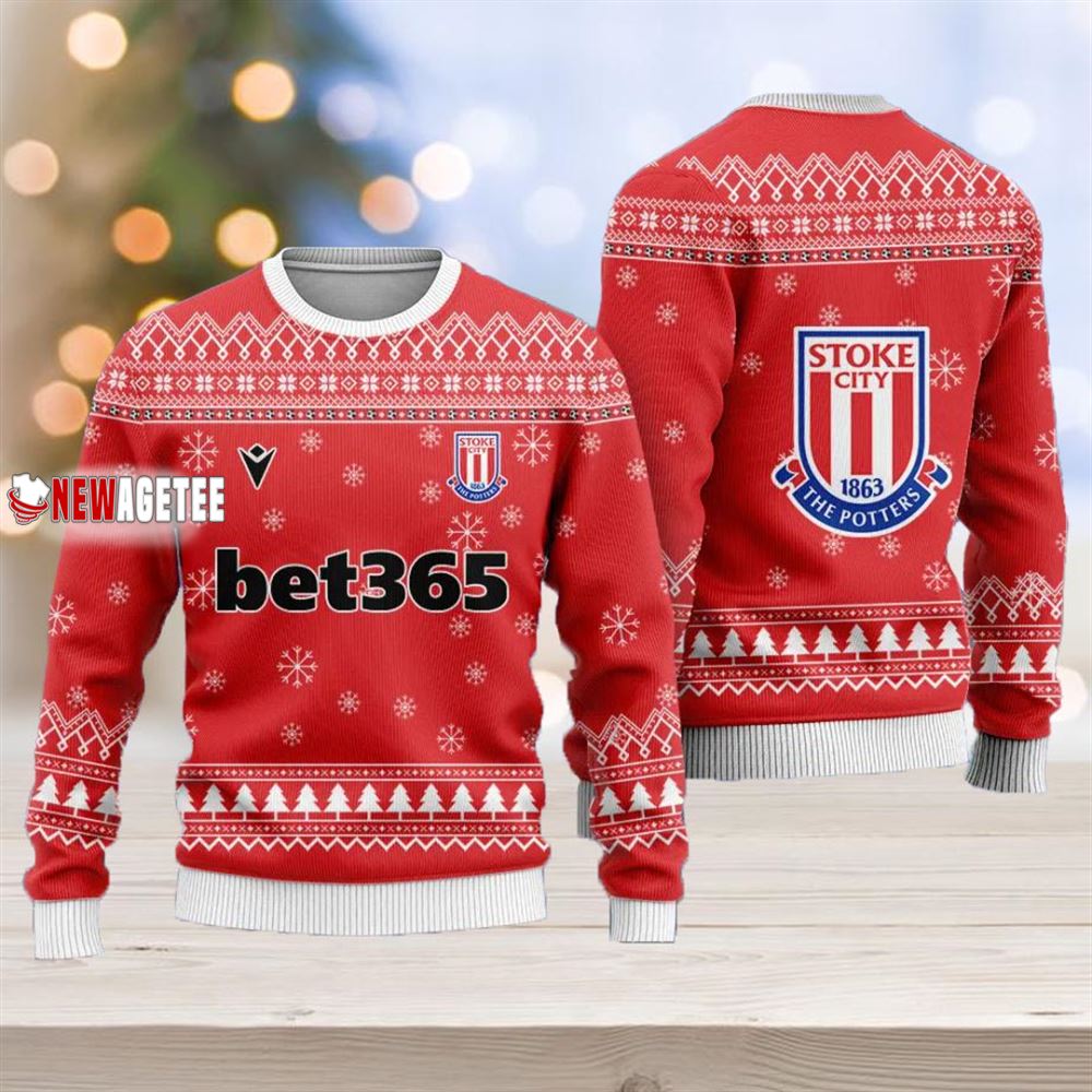Stoke City Fc Christmas Ugly Sweater Stoke City Fc Christmas Ugly Sweater