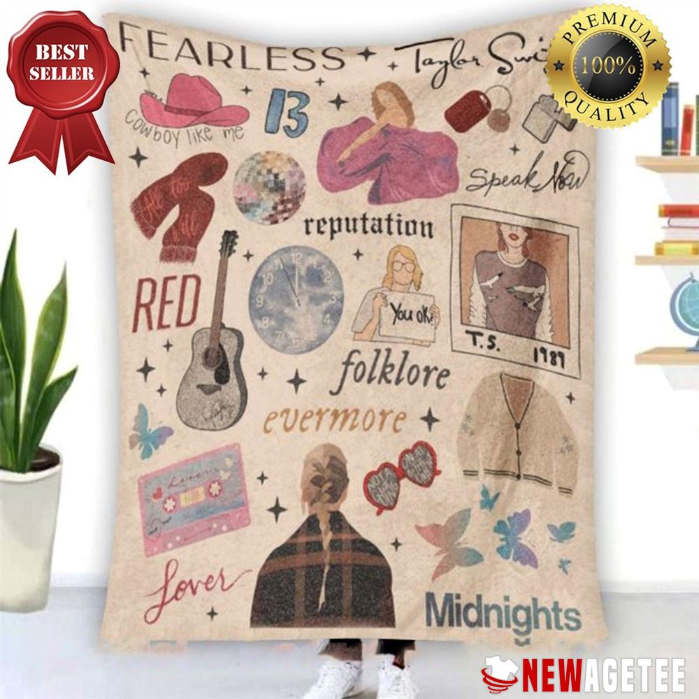 Taylor Swift The Eras Tour Cowboy Like Me Album Quilt Fleece Blanket