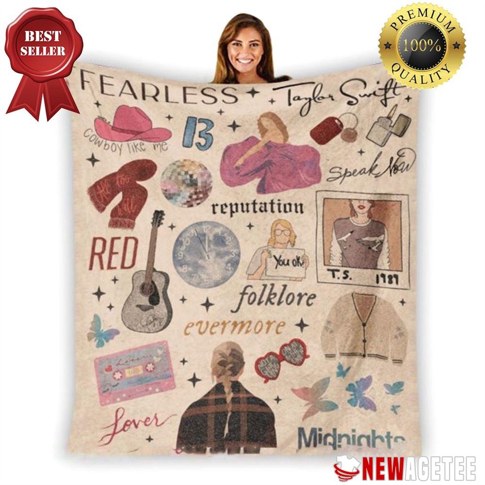 Taylor Swift The Eras Tour Cowboy Like Me Album Quilt Fleece Blanket