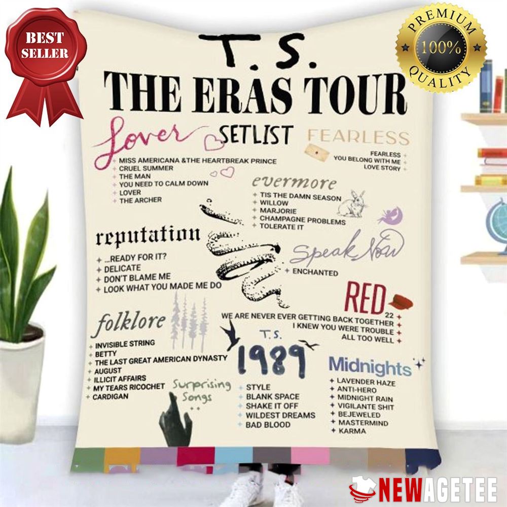 Taylor Swift The Eras Tour Reputation Midnights Album Quilt Fleece Blanket