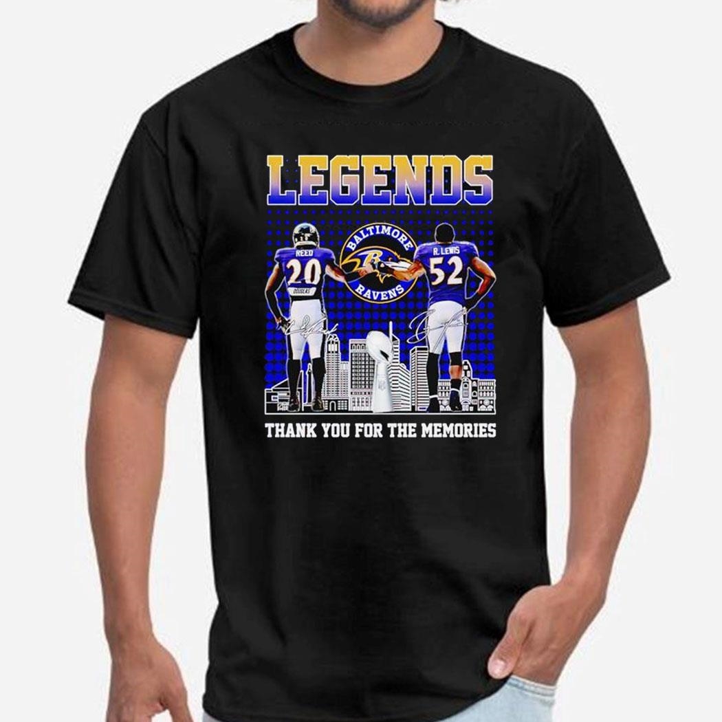 Baltimore Ravens Legends Ed Reed And Ray Lewis Thank You For The Memories Shirt Hoodie