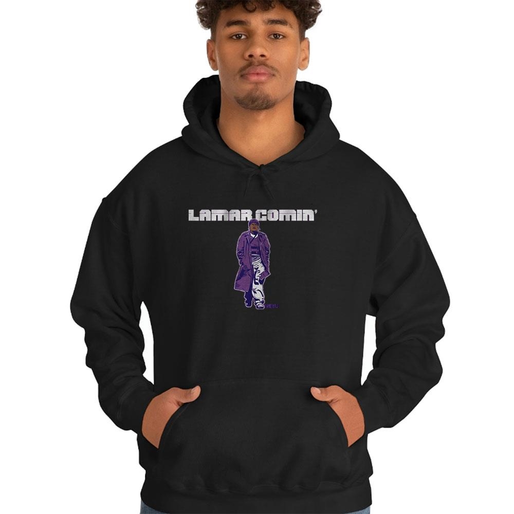 Lamar Jackson Lamar Comin Shirt Hoodie Lamar Jackson Lamar Comin Shirt Hoodie