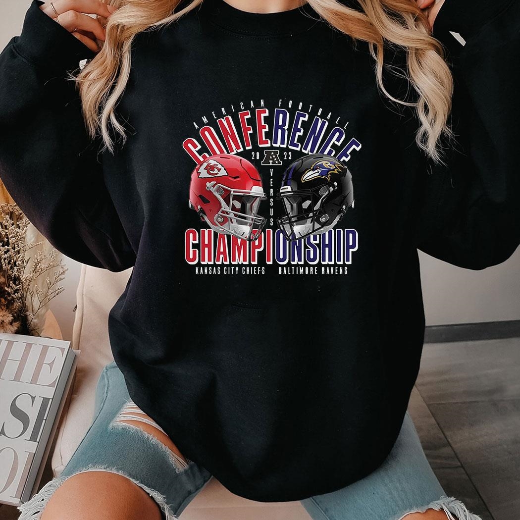 Baltimore Ravens Vs Kansas City Chiefs 2023 Afc Championship Matchup Shirt Hoodie