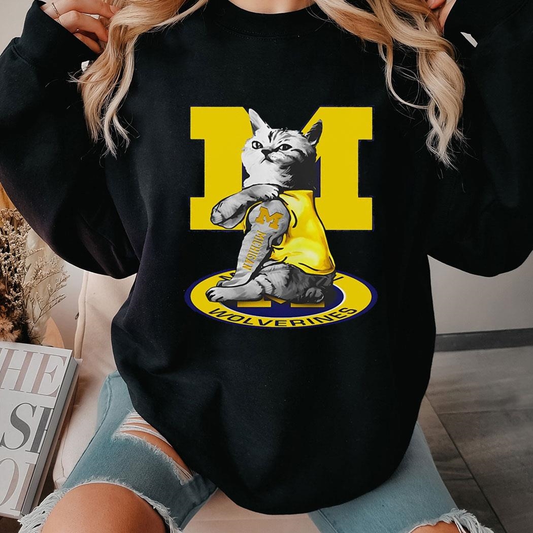 Cat I Love Michigan Wolverines Shirt Cat I Love Michigan Wolverines Shirt