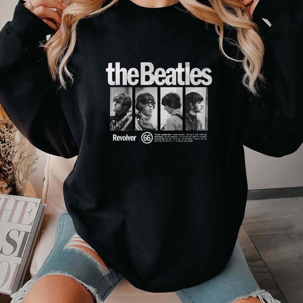 The Beatles Merch Store The Beatles Revolver Black Photo Shirt Hoodie