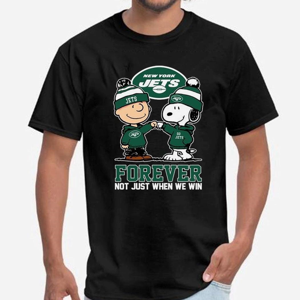 Charlie Brown And Snoopy New York Jets Forever Not Just When We Win Shirt Hoodie