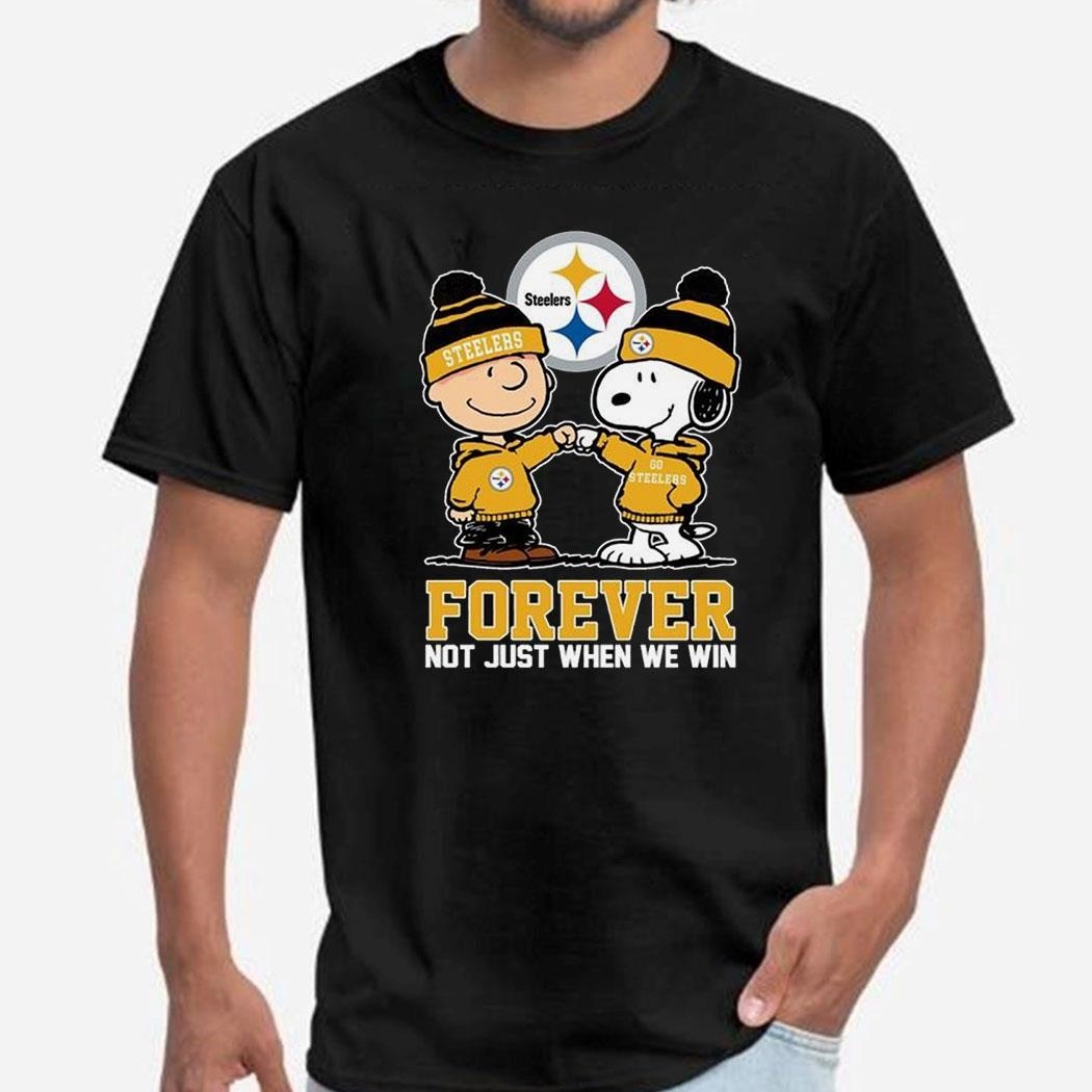 Charlie Brown And Snoopy Pittsburgh Steelers Forever Not Just When We Win Shirt Hoodie