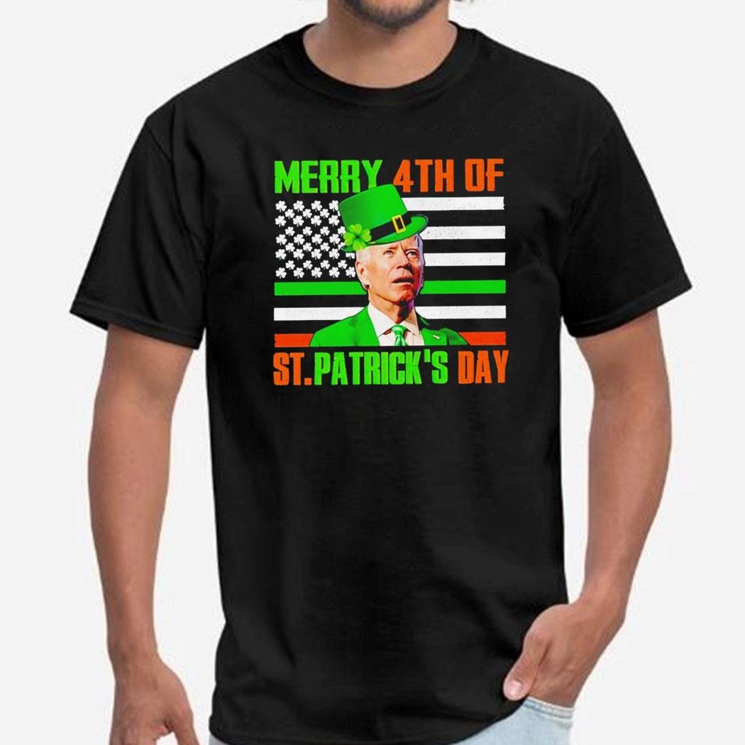 Merry 4th Of St Patrick’s Day Funny Biden Shirt Ladies Tee