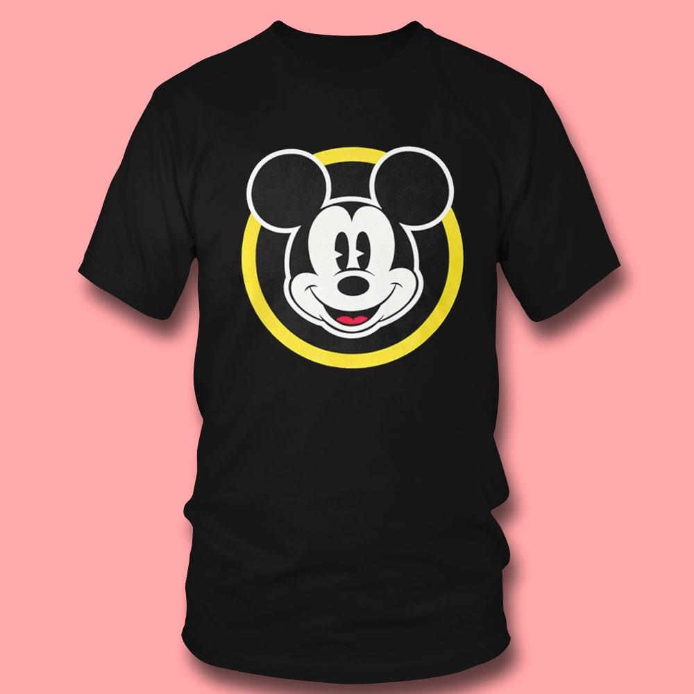 Mickey Face In Yellow Circle Shirt Hoodie