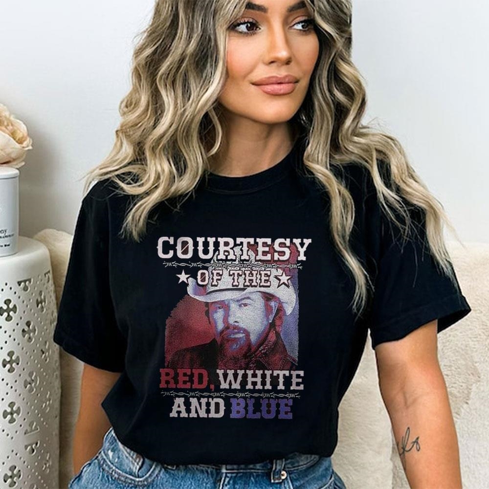 Courtesy Of The Red White And Blue Razor Wire Toby Keith Tribute Shirt Ladies Tee Courtesy Of The Red White And Blue Razor Wire Toby Keith Tribute Shirt Ladies Tee