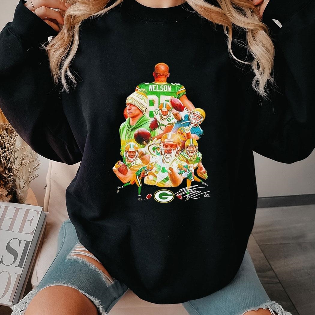 Jordy Nelson Green Bay Packers Football Signature Shirt Ladies Tee