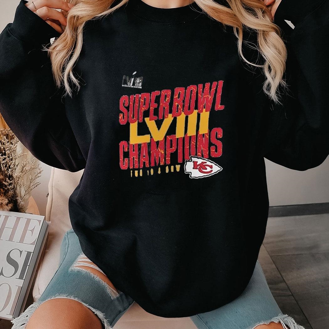 Kansas City Chiefs Fanatics Branded Women’s Super Bowl Lviii Champions Iconic Victory Shirt