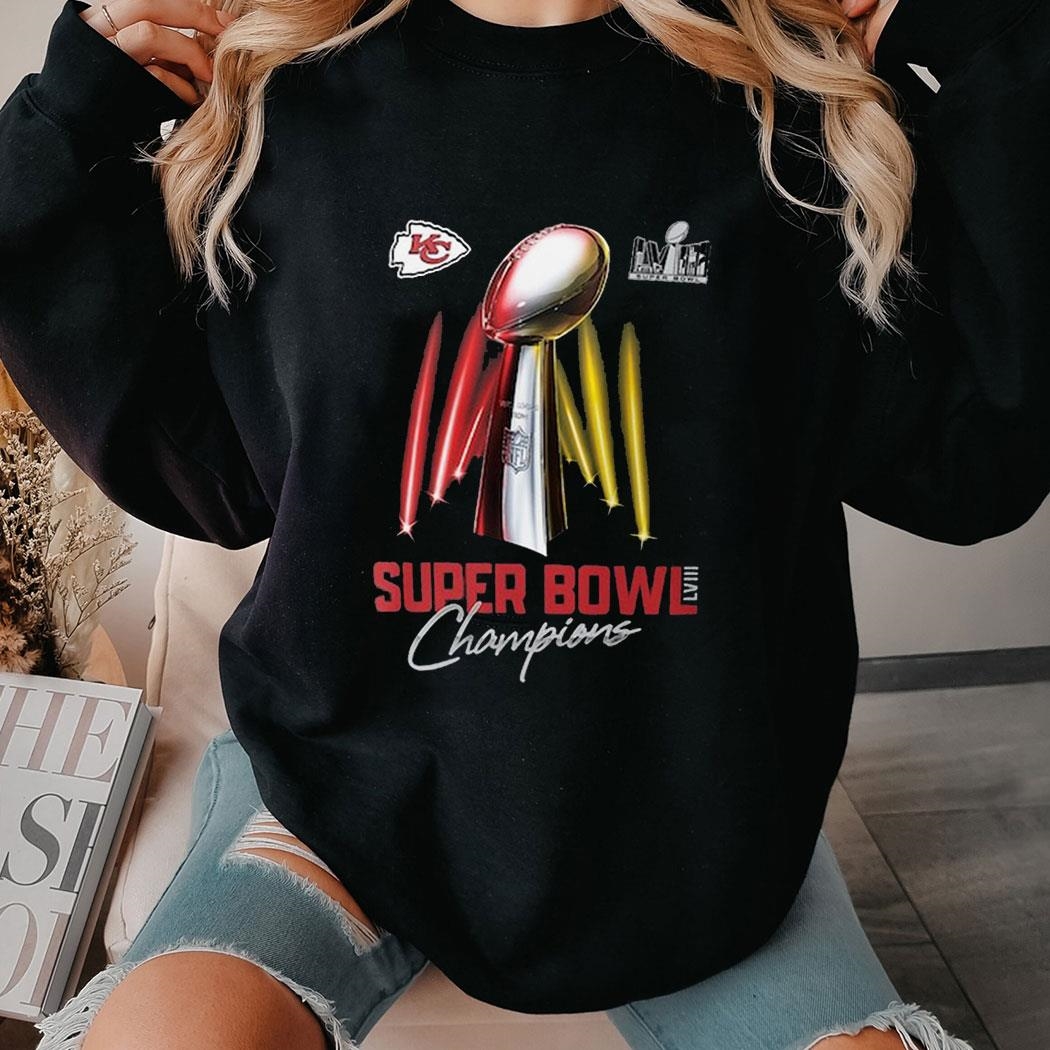 Kansas City Chiefs Nike Super Bowl Lviii Champions Lombardi Trophy T-shirt