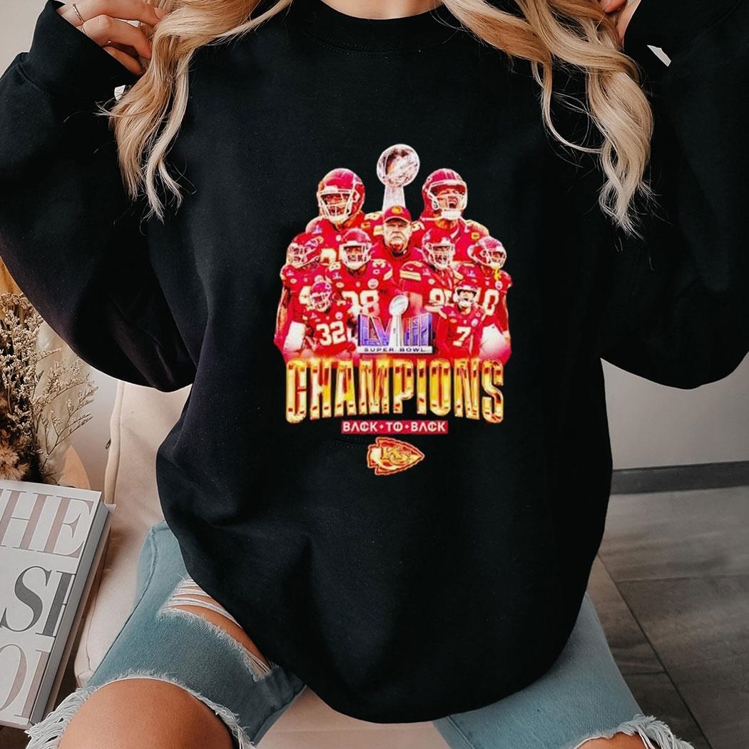 Kansas City Chiefs Super Bowl Lviii Champions Back To Back Shirt Ladies Tee