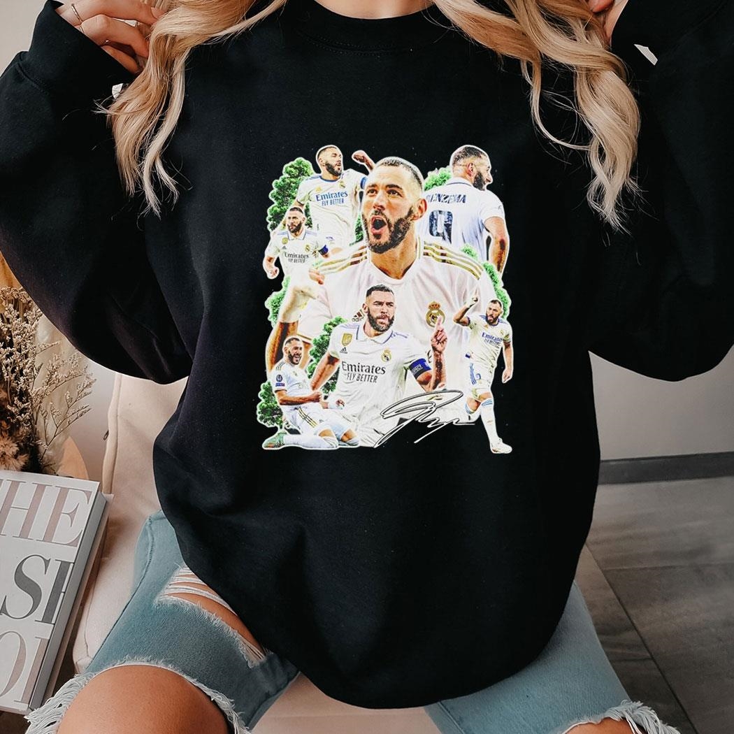 Karim Benzema Real Madrid Cf Signature Shirt Ladies Tee