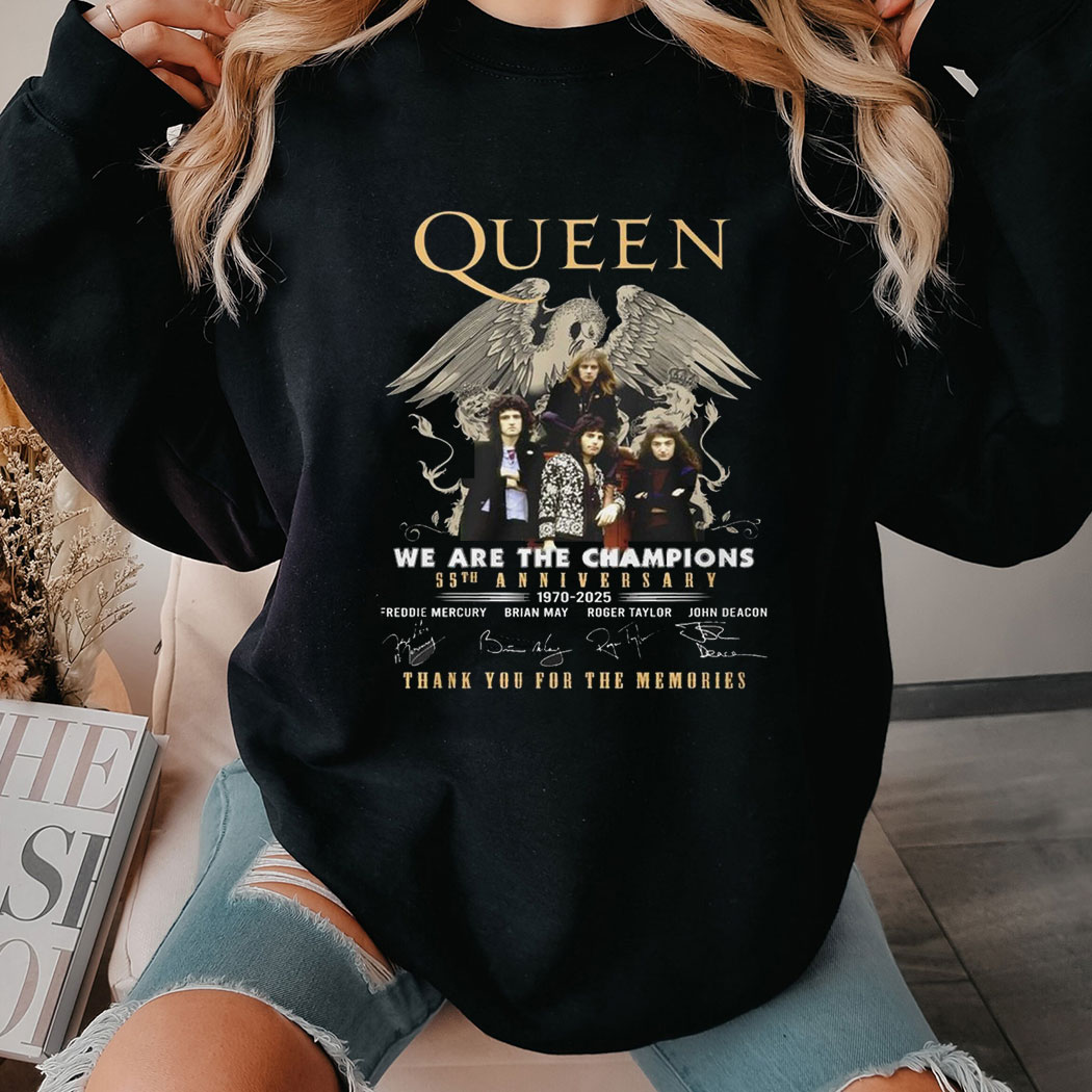 Queen We Are The Champions 55th Anniversary 1970 – 2025 Memories T-shirt Hoodie Queen We Are The Champions 55th Anniversary 1970 – 2025 Memories T-shirt Hoodie