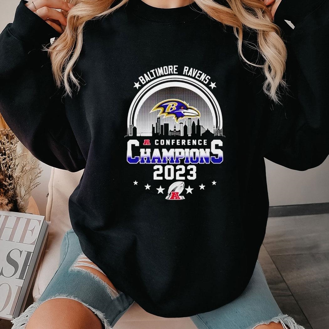 Skyline City Baltimore Ravens Afc Conference Champions 2023 Shirt Hoodie