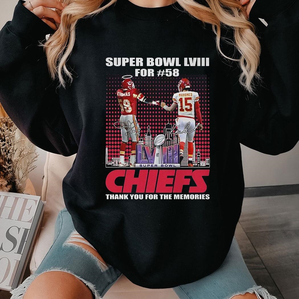 Super Bowl Lviii For 58 Kansas City Chiefs Thank You For The Memories T-shirt Ladies Tee