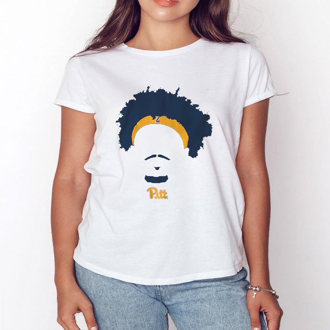 Pitt Basketball Blake Hinson Headband And Hair Shirt Ladies Tee