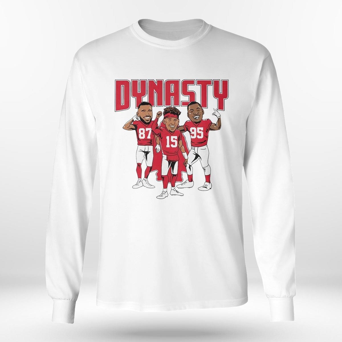 Travis Kelce Patrick Mahomes And Chris Jones Dynasty Kansas City Chiefs Shirt Hoodie
