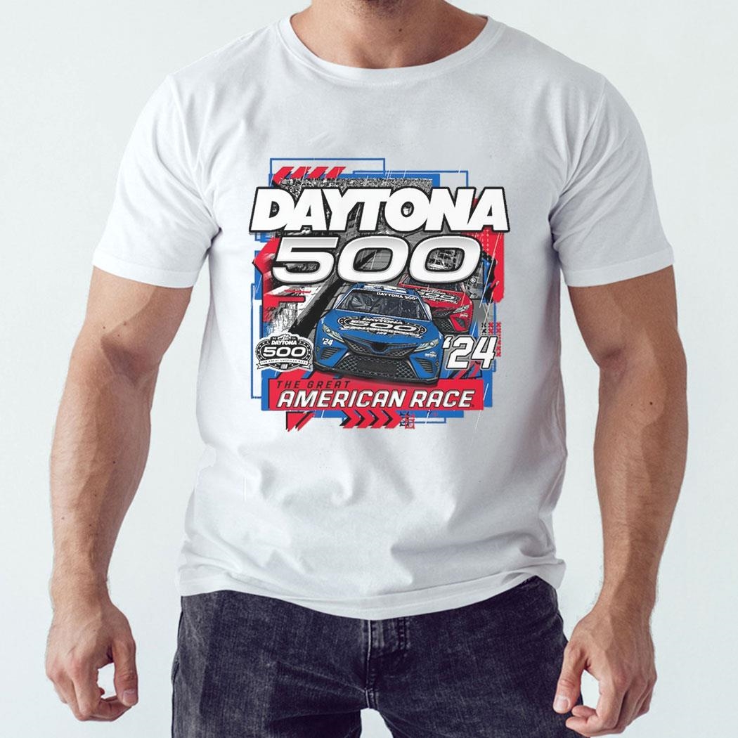 2024 Daytona 500 Checkered Flag Sports T-shirt Ladies Tee