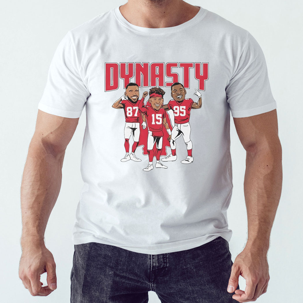Travis Kelce Patrick Mahomes And Chris Jones Dynasty Kansas City Chiefs Shirt Hoodie