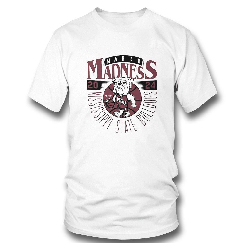 2024 Mississippi State Bulldogs March Madness Mascot Shirt Ladies Tee