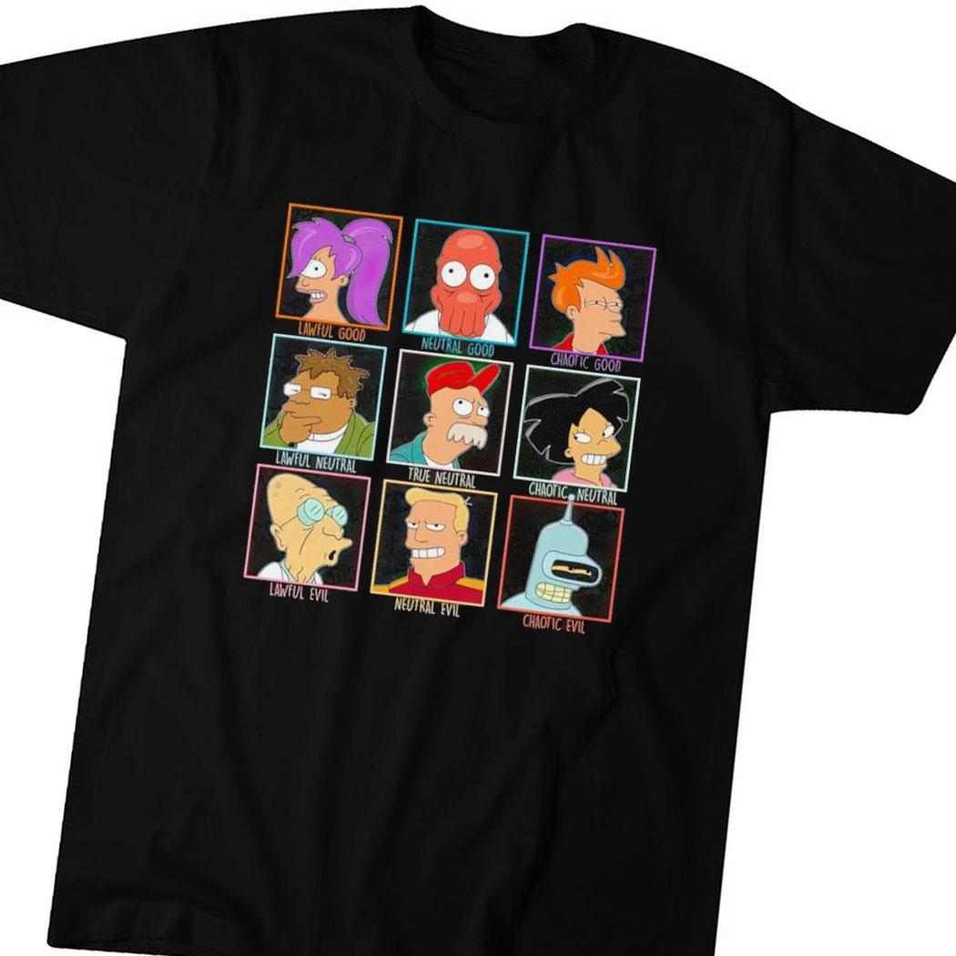 Moral Alignment Chart Futurama Characters Tee Long Sleeve Shirt