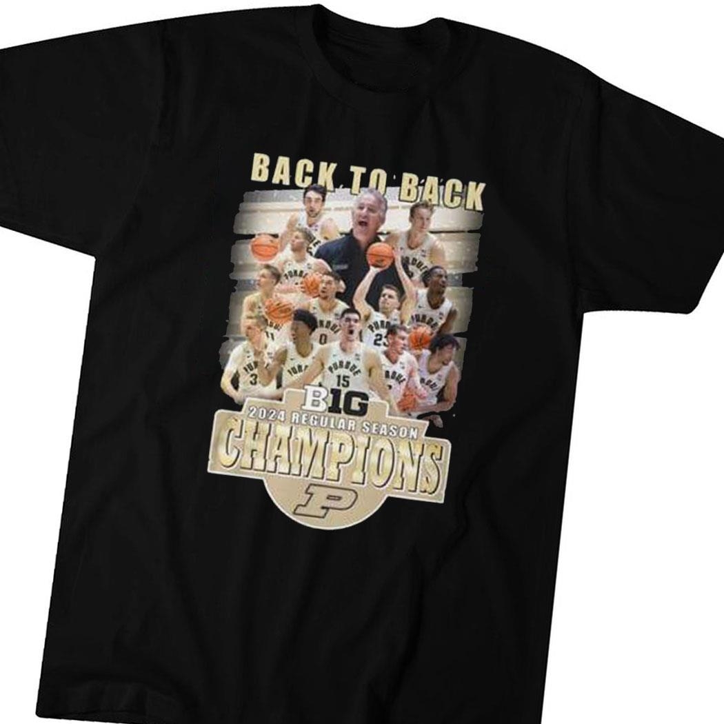Purdue Big 10 2024 Regular Season Champions Back To Back Tee Long Sleeve Shirt
