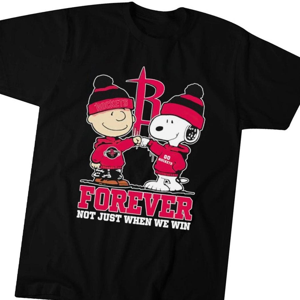 Snoopy And Charlie Brown Houston Rockets Forever Not Just When We Win Tee Long Sleeve Shirt