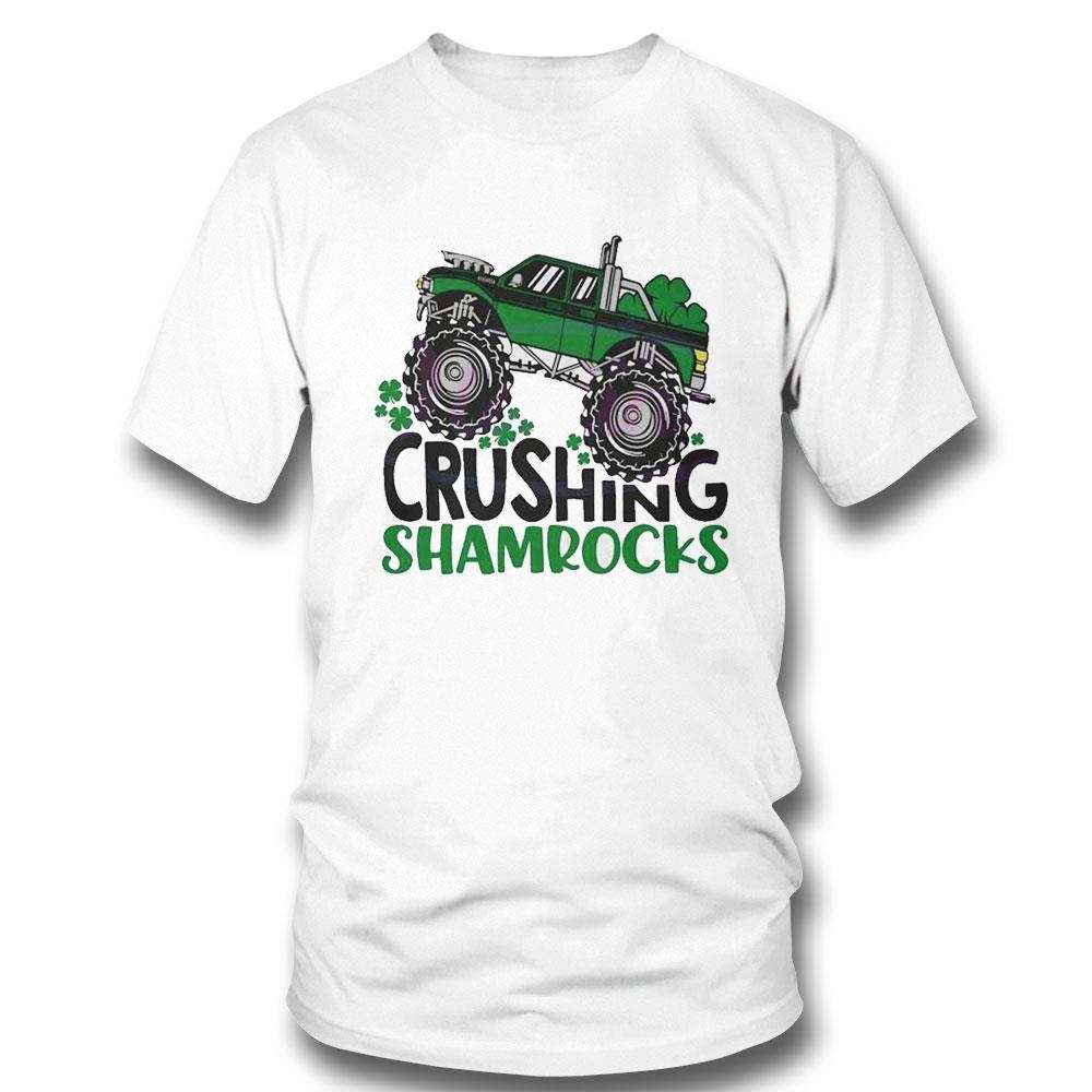 St Patricks Day Crushing Shamrocks Monster Truck Shirt Hoodie