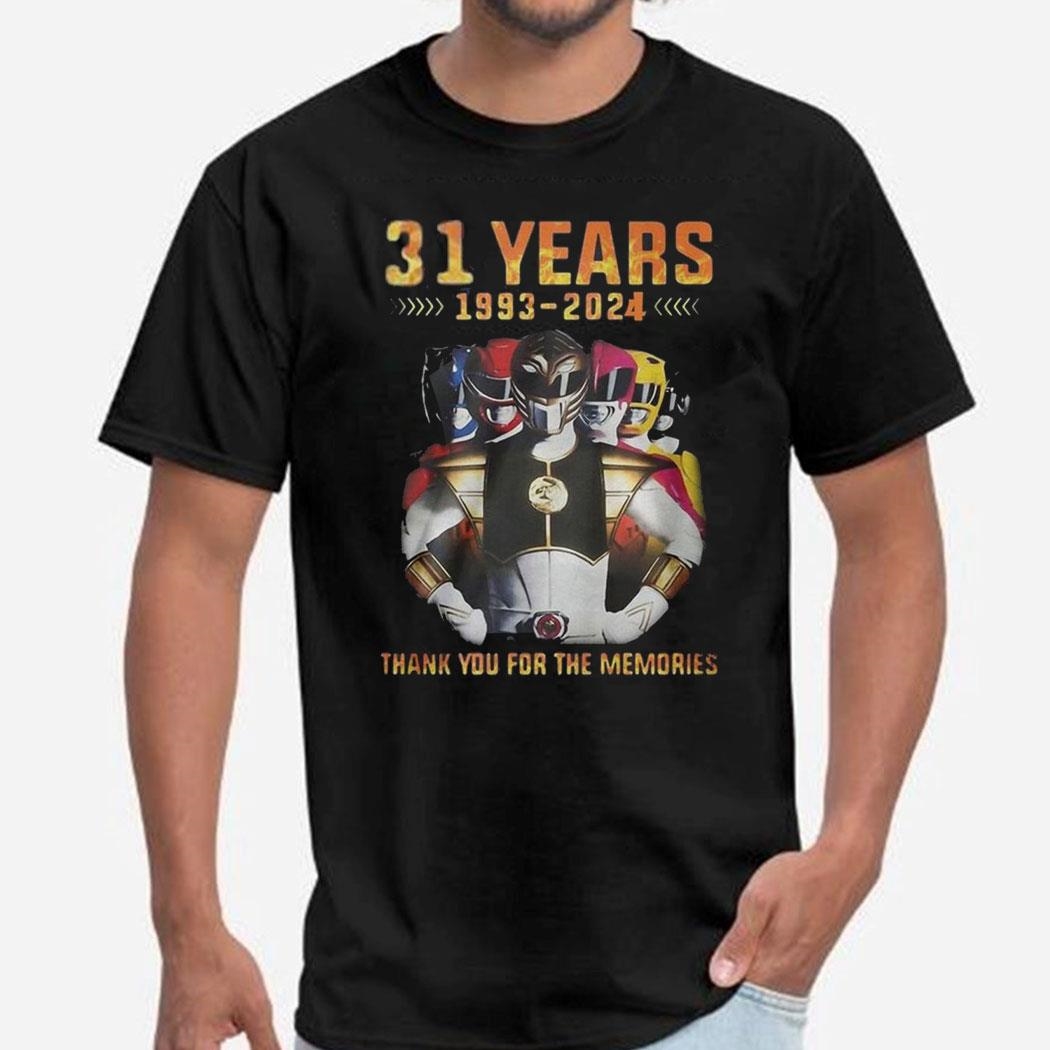 31 Years 1993-2024 Power Rangers Memories Tee Shirt