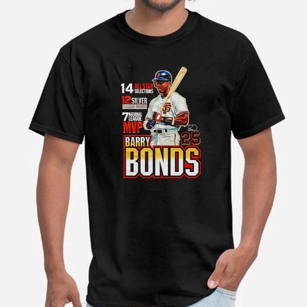 Barry Bonds 14 All Star Selections 12 Silver Slugger Awards 7 National League Mvp Shirt Hoodie