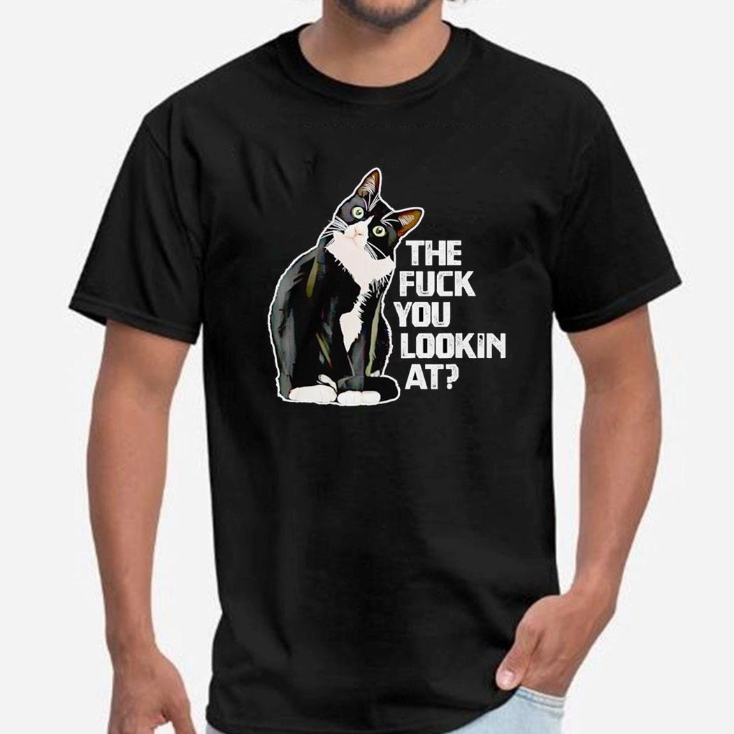 Black Cat The Fuck You Lookin At Tee Long Sleeve Shirt