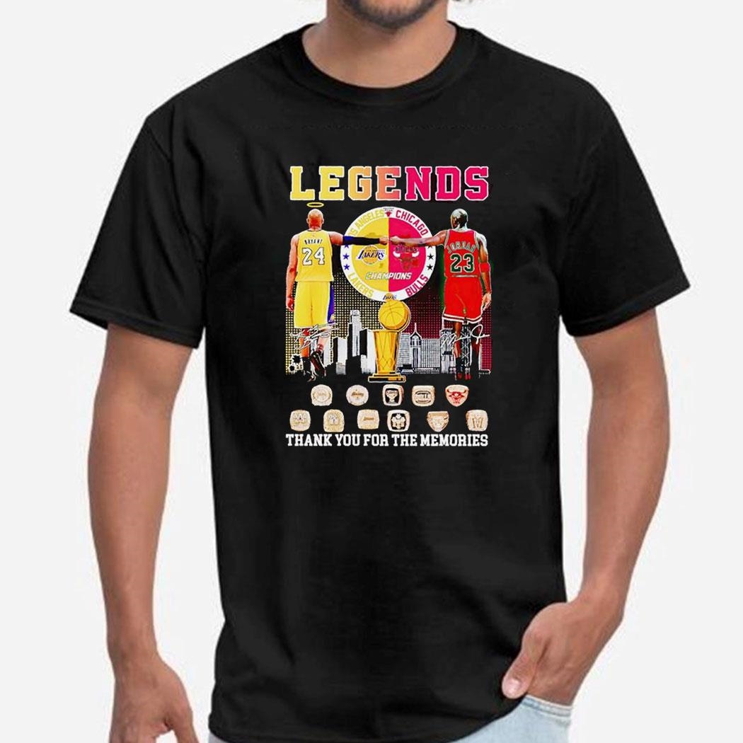 Bryant And Jordan Legends Thank You For The Memories Signatures Tee Ls Shirt